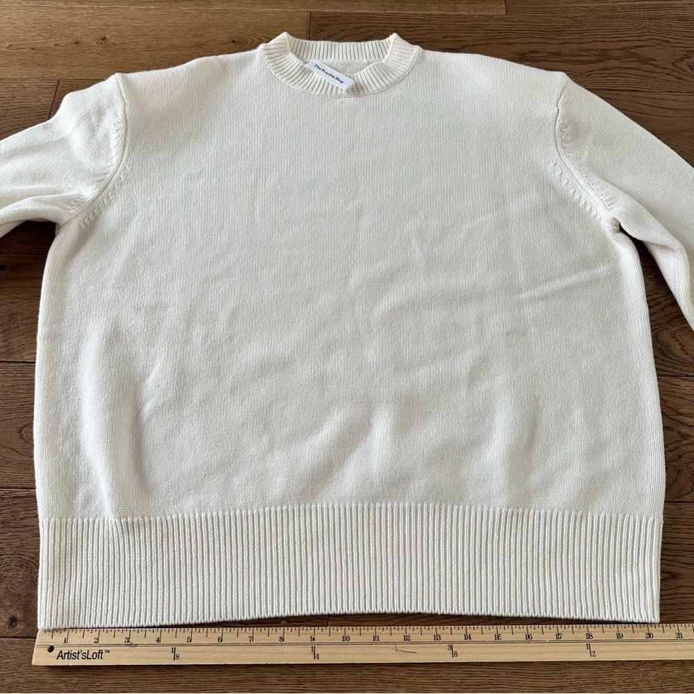 New The Frankie Shop RAFAELA PADDED KNIT SWEATER WOOL CASHMERE IVORY S - Picture 15 of 15